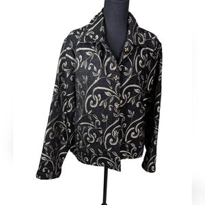 Parsley and Sage size L reversible jacket metallic thread very lagenlook Boho